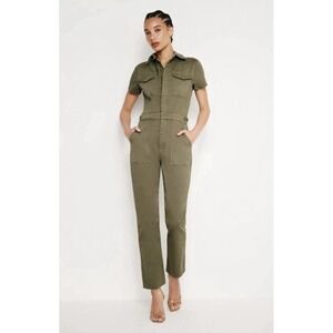 Good American Women's Fit For Success Green Utility Jumpsuit Size Small NWT